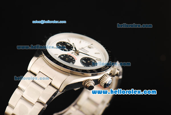 Rolex Daytona Chronograph Swiss Valjoux 7750 Automatic Movement Full Steel with White Dial and Stick Markers - Click Image to Close